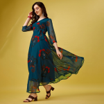 Ethnic Motifs Printed Georgette Maxi Dress
